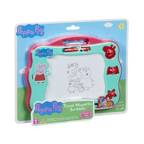 En förpackning som innehåller en magnetisk rittavla för barn med Peppa Pig-motiv 